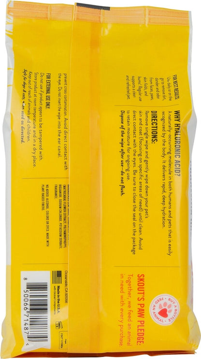 Skout's Honor HydroClear Dog & Cat Grooming Wipes, Honeysuckle