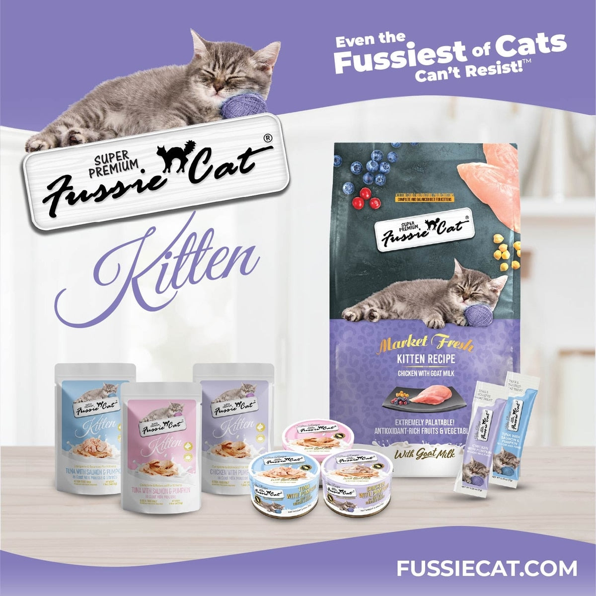 Fussie Cat Market Fresh Kitten Recipe Chicken with Goat Milk Dry Cat Food