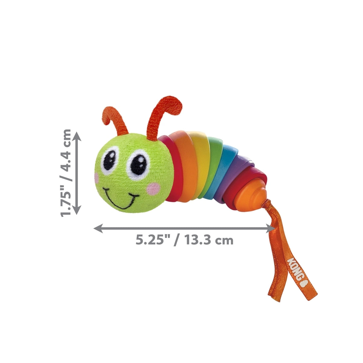 KONG Bat-A-Bout Clackz Caterpillar Mice Cat Toy with Catnip, Multicolor