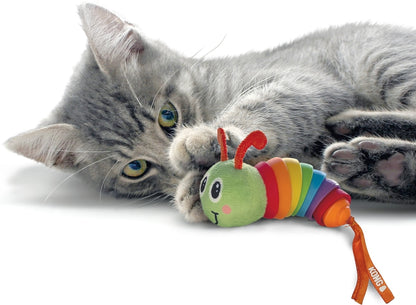 KONG Bat-A-Bout Clackz Caterpillar Mice Cat Toy with Catnip, Multicolor