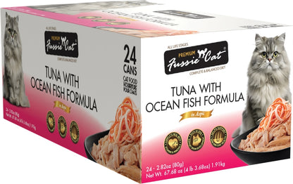 Fussie Cat Premium Tuna & Ocean Fish Formula in Aspic Grain-Free Wet Cat Food