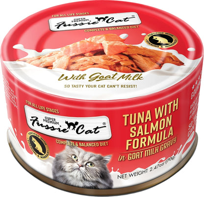 Fussie Cat Tuna with Salmon in Goats Milk Wet Cat Food, Can