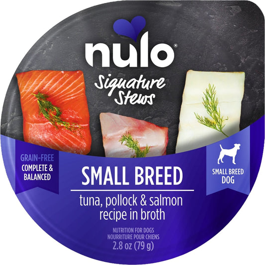 Nulo Signature Stews Grain-Free Tuna, Pollock & Salmon in Broth Small Breed Wet Dog Food