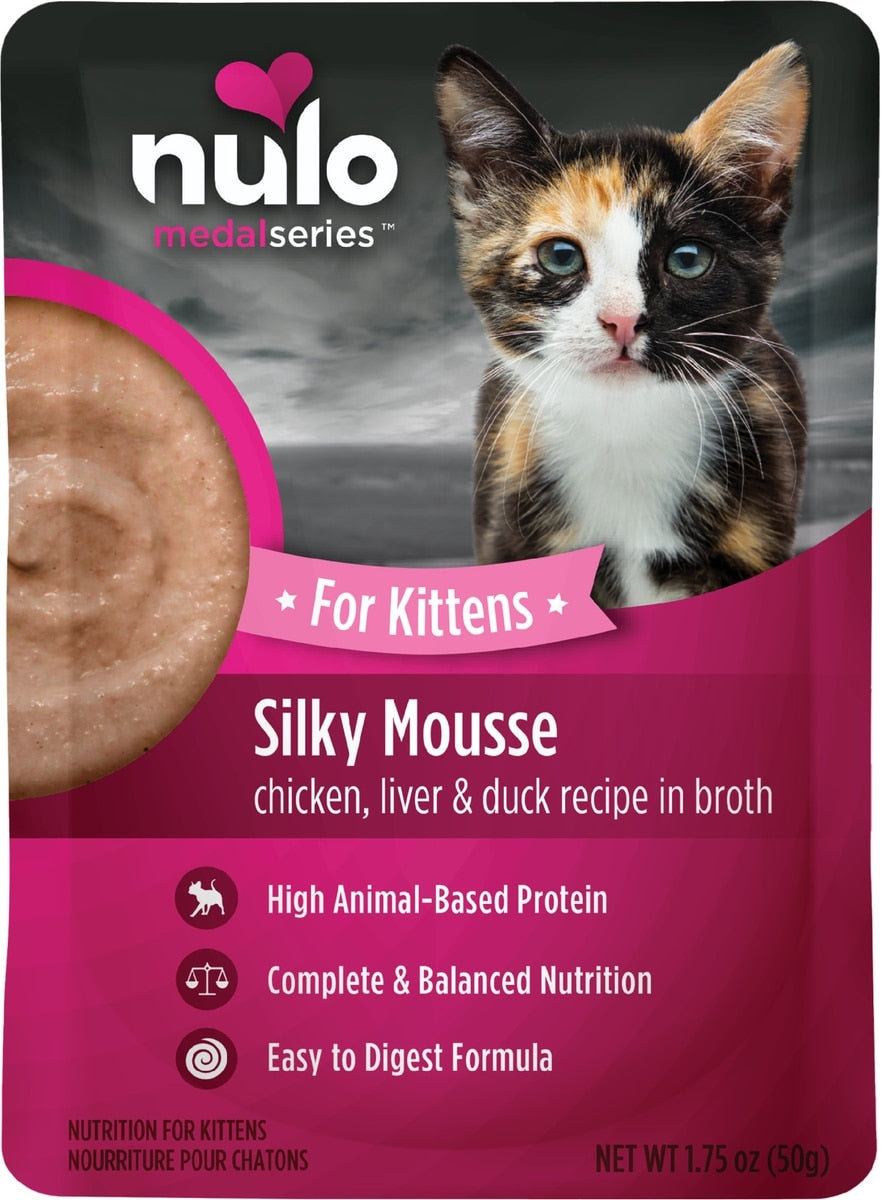 Nulo Silky Mousse Kitten Chicken, Liver & Duck Recipe in Broth Wet Cat Food