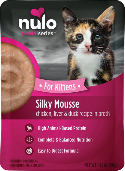 Nulo Silky Mousse Kitten Chicken, Liver & Duck Recipe in Broth Wet Cat Food