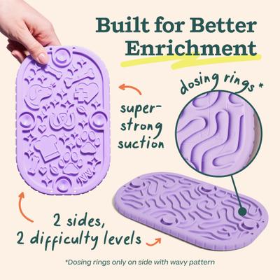Woof Flipmat Interactive Treat Dispensing Dog Toy, Lavendar, Mini