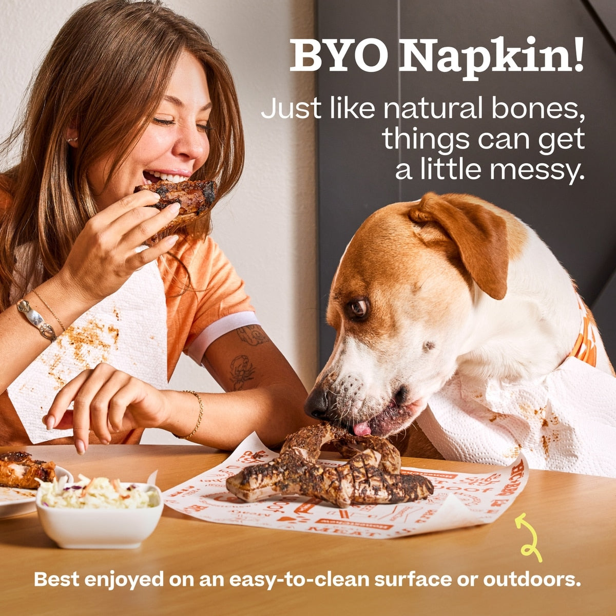 Woof HonestChew Meaty Beef Antler-shaped Plant-based Dog Chew Bone with Meat Covering