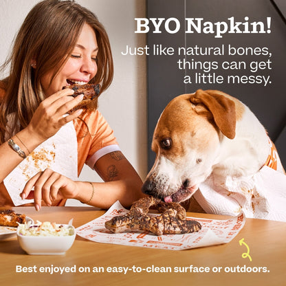 Woof HonestChew Meaty Beef Antler-shaped Plant-based Dog Chew Bone with Meat Covering