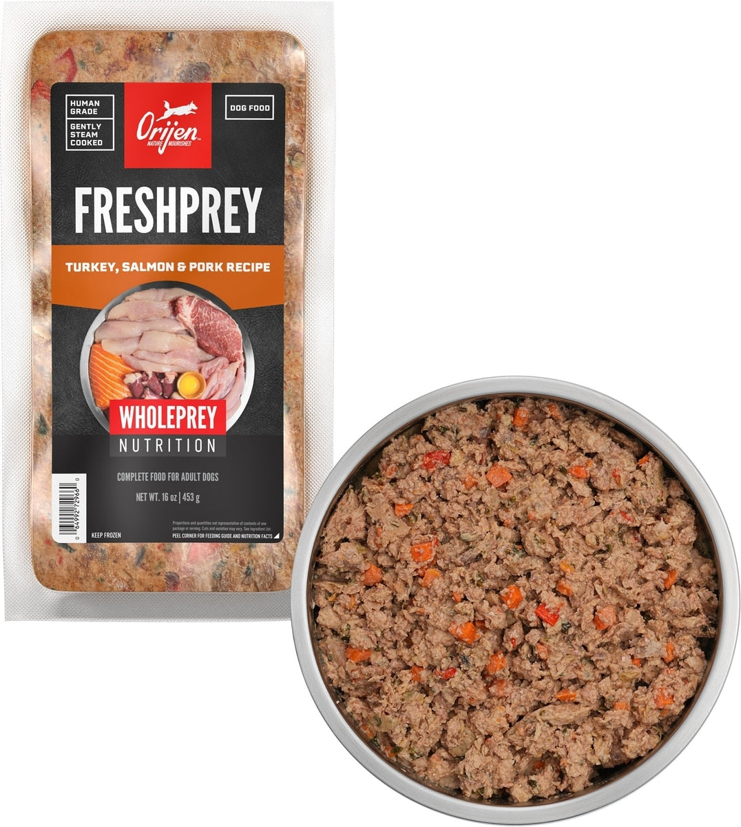 Orijen Freshprey Turkey, Salmon & Pork Recipe Grain-Free Frozen Dog Food