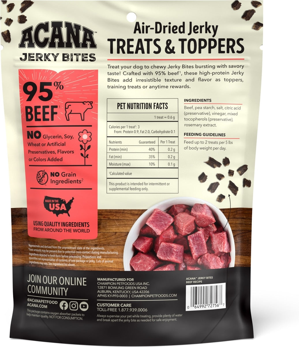 ACANA Jerky Bites Beef Flavor Grain-Free High-Protein Dog Treats