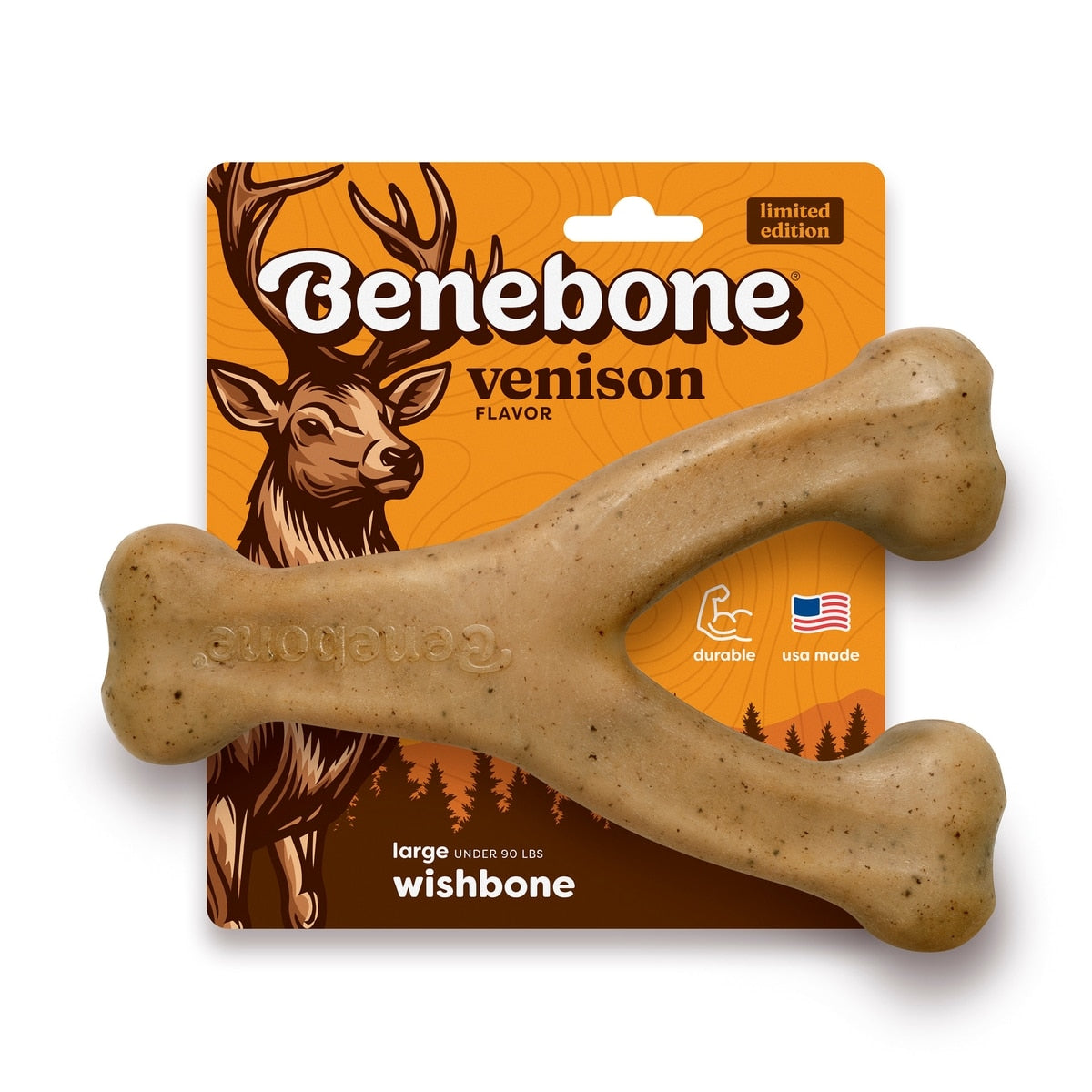 Benebone Holiday Wishbone Venison Flavor Chew Toy