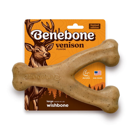 Benebone Holiday Wishbone Venison Flavor Chew Toy