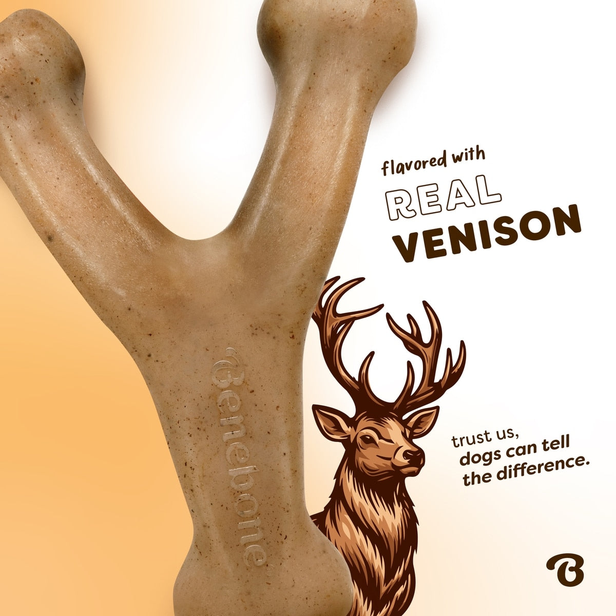 Benebone Holiday Wishbone Venison Flavor Chew Toy