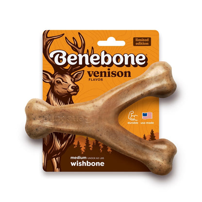 Benebone Holiday Wishbone Venison Flavor Chew Toy
