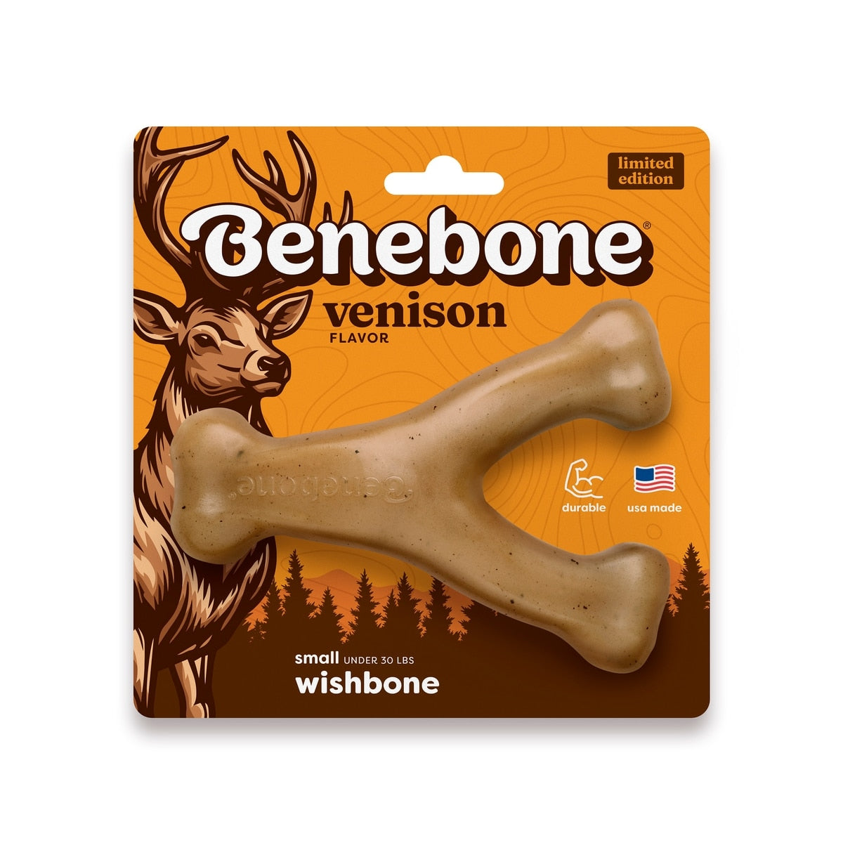 Benebone Holiday Wishbone Venison Flavor Chew Toy