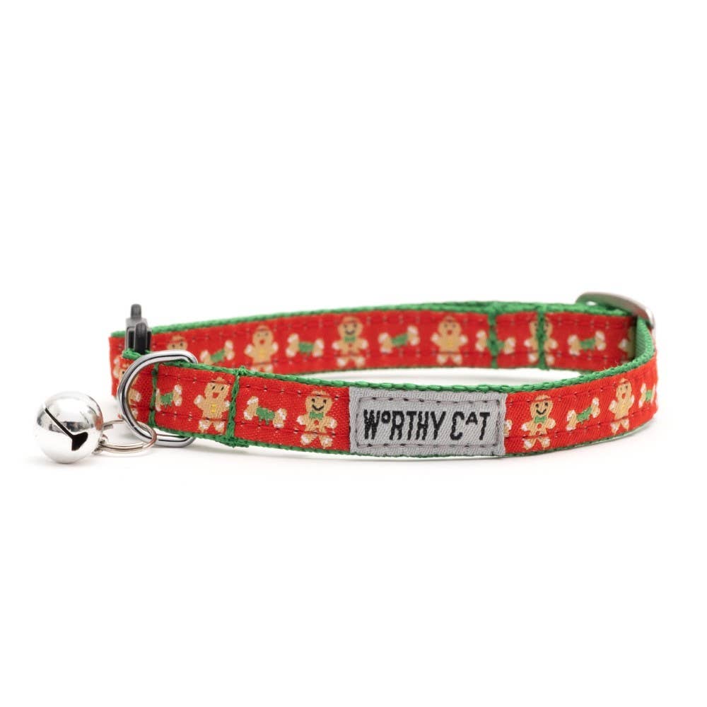 Worthy Cat - Gingerbread Bones Cat Collar