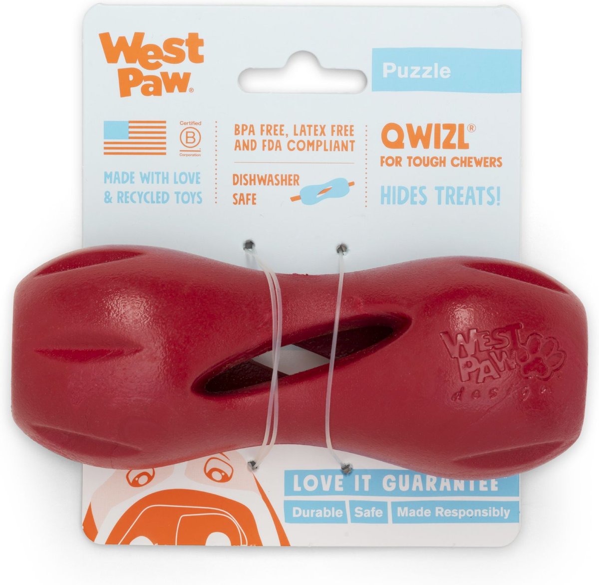 West Paw Holiday Qwizl Treat Dispensing Chew Toy