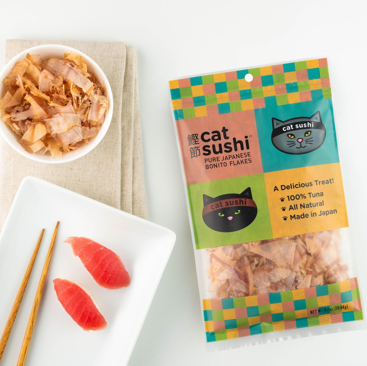 Earthly Cat Sushi Bonito Flakes Classic Cut Tuna Cat Treats