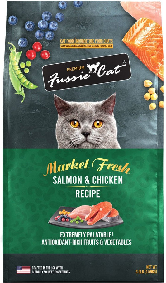 Fussie Cat Market Fresh Grain-Free Salmon and Chicken Dry Food