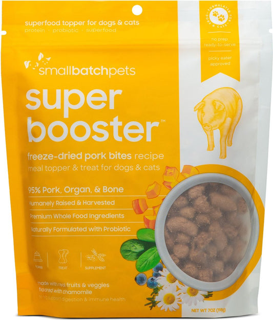 Smallbatch Freeze Dried Pork Super Booster Bites for Dog and Cats