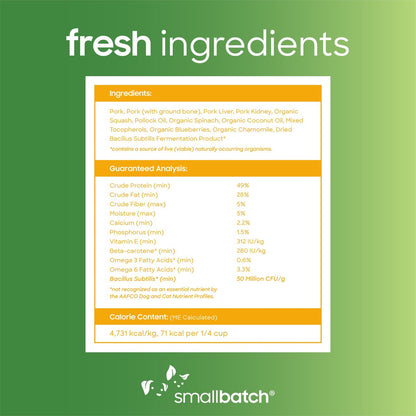 Smallbatch Freeze Dried Pork Super Booster Bites for Dog and Cats