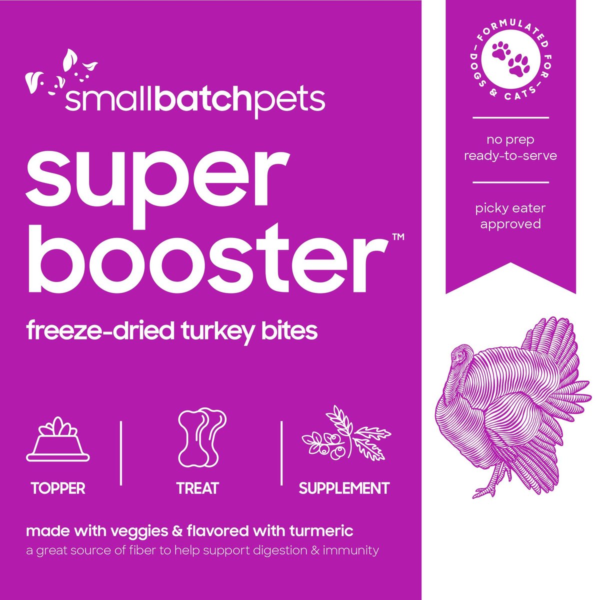 Smallbatch Freeze Dried Turkey Super Booster Bites for Dog and Cats