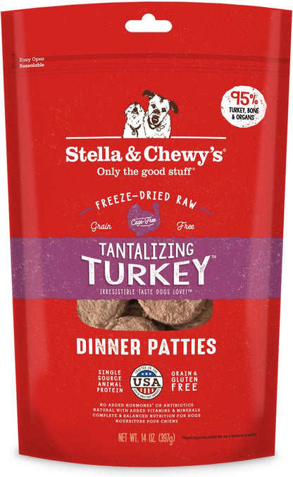 Stella & Chewy's Dog Tantalizing Turkey Dinner Patties Freeze-Dried Raw Dog Food