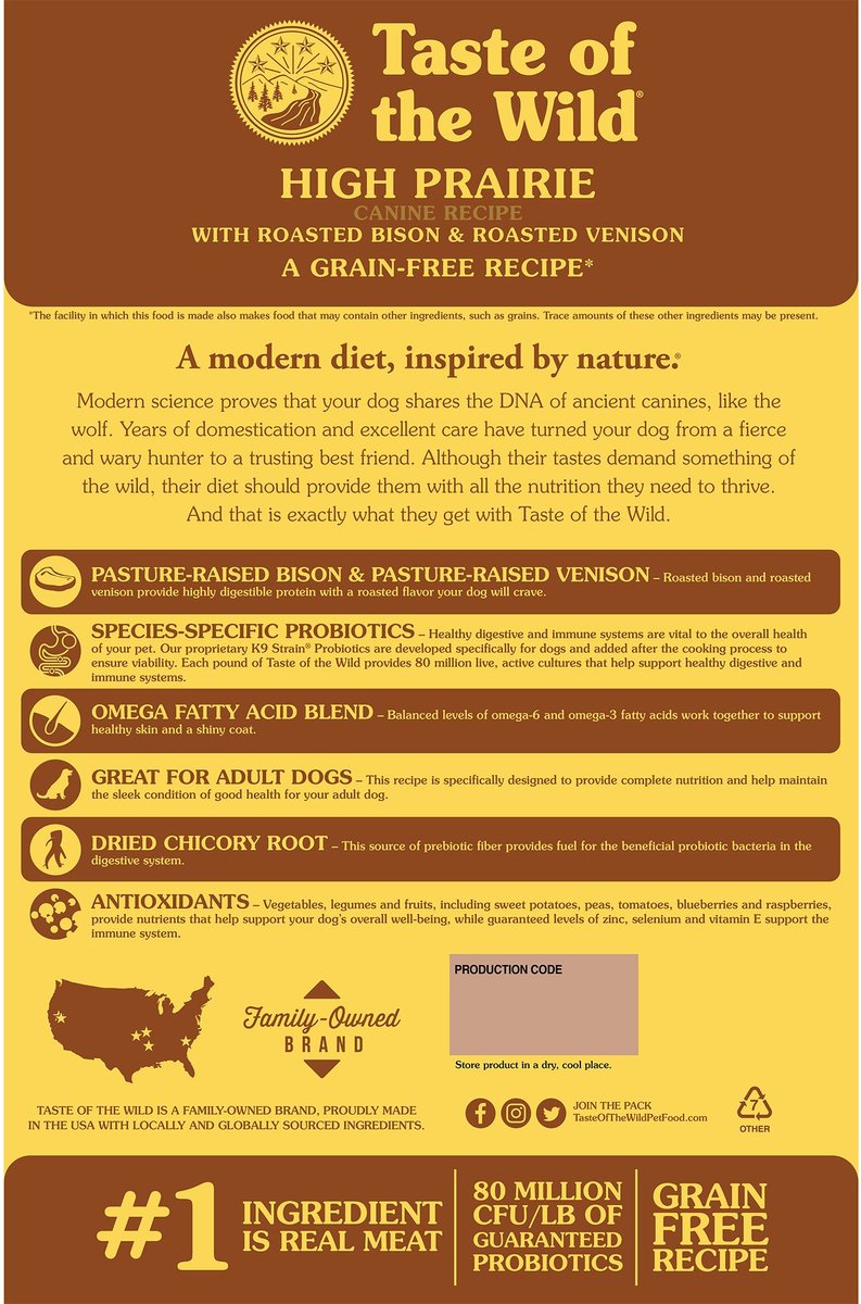 Taste of the Wild Dog High Prairie Grain Free Dry Food
