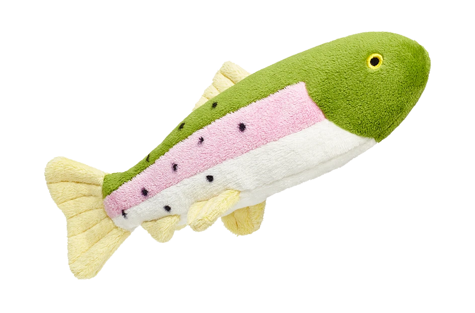 Fluff & Tuff "Burt" Lake Trout Plush Dog Toy