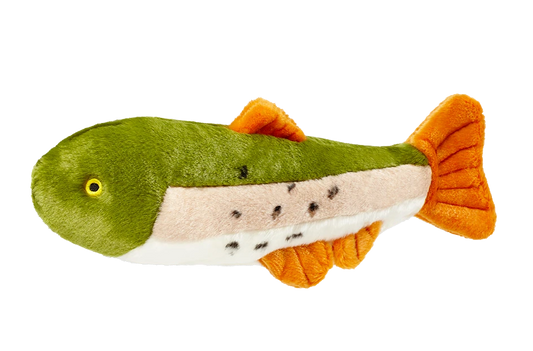 Fluff & Tuff "Ruby" Rainbow Trout Plush Dog Toy