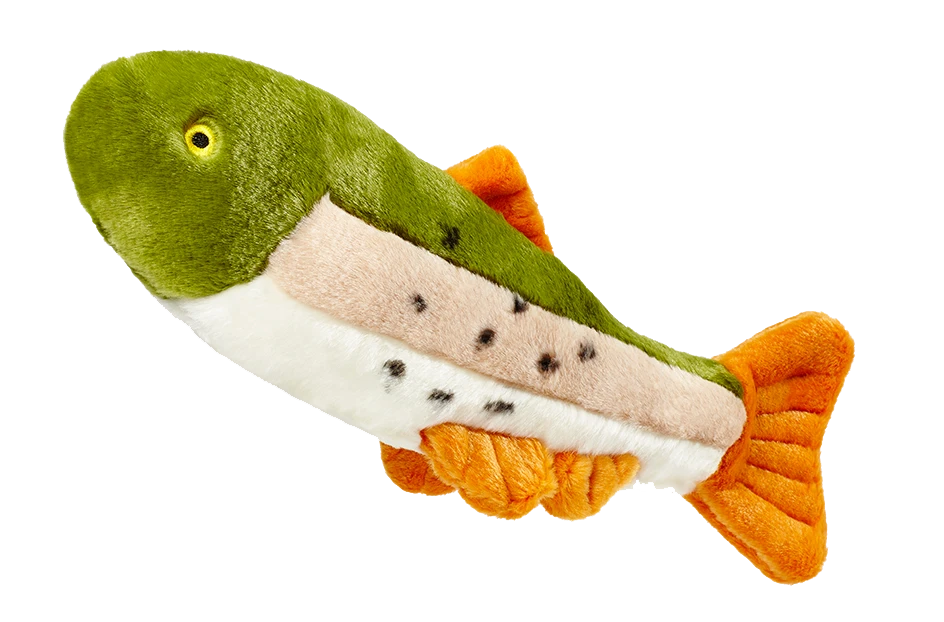 Fluff & Tuff "Ruby" Rainbow Trout Plush Dog Toy