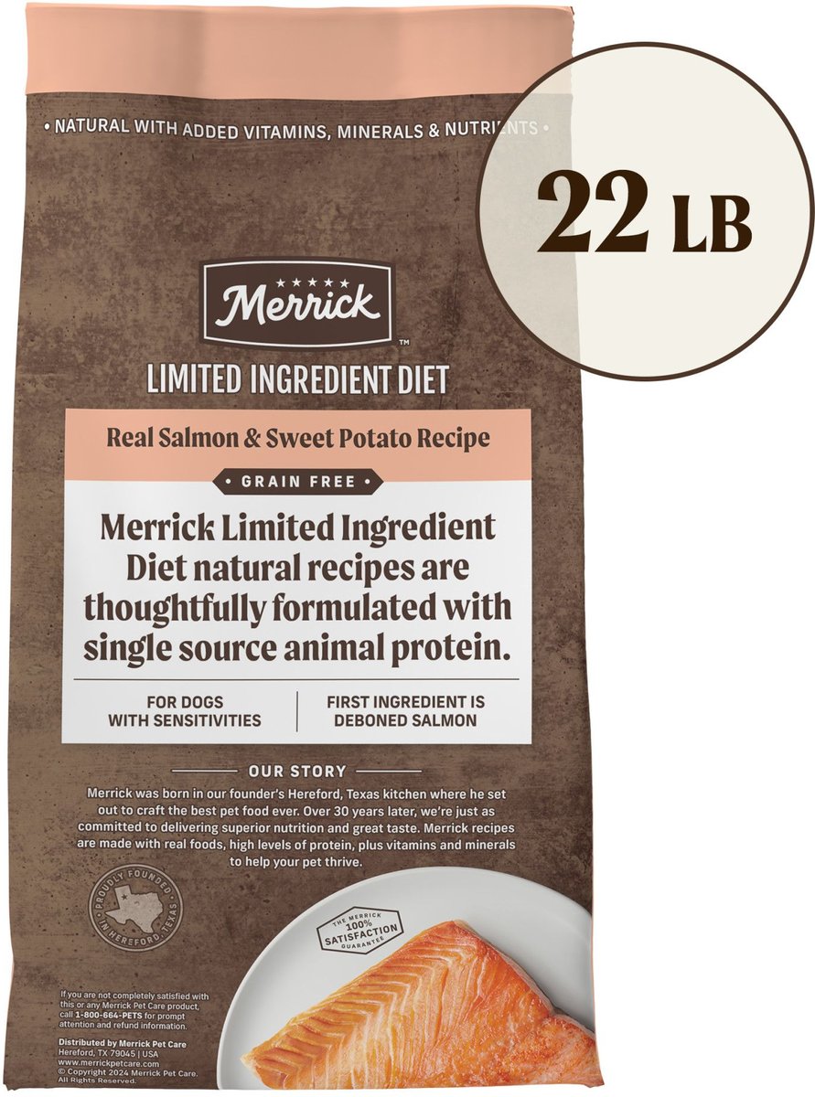 Merrick Limited Ingredient Diet Grain-Free Chicken-Free Real Salmon & Sweet Potato Recipe Dry Dog Food