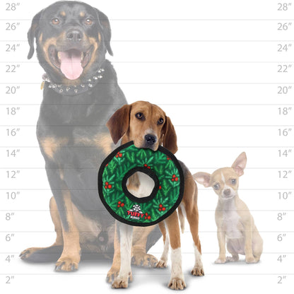 Tuffy Holiday Medium Ring Wreath, Durable Squeaky Dog Toy