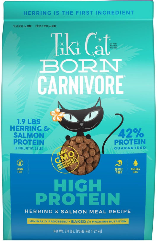 Tiki Cat Born Carnivore Grain Free Herring and Salmon Dry Food
