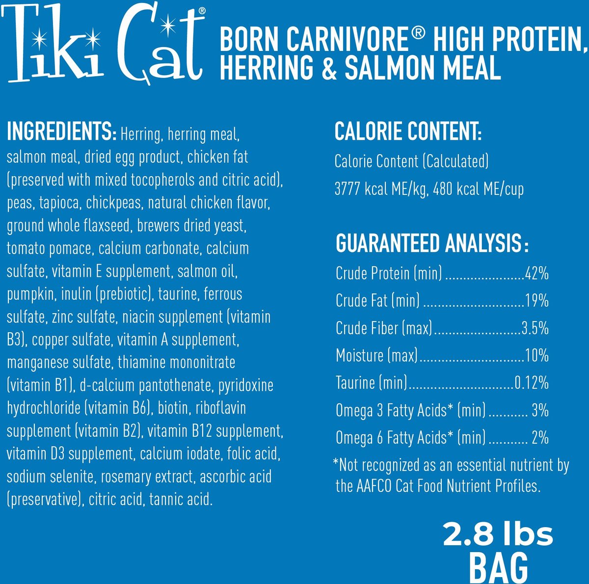 Tiki Cat Born Carnivore Grain Free Herring and Salmon Dry Food