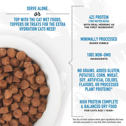 Tiki Cat Born Carnivore Grain Free Herring and Salmon Dry Food