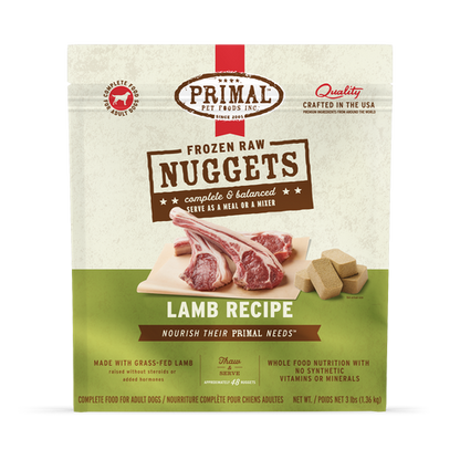 Primal Lamb Formula Nuggets Frozen Dog Food