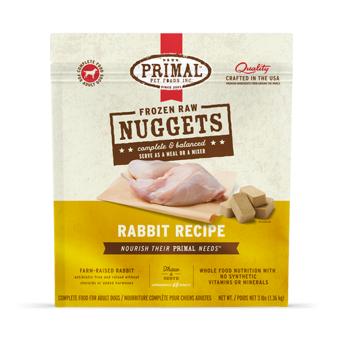 Primal Rabbit Formula Nuggets Frozen Dog Food