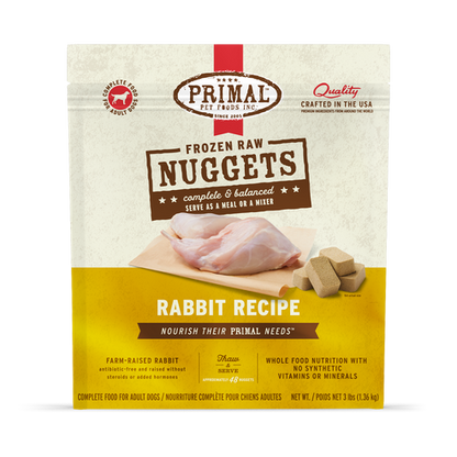 Primal Rabbit Formula Nuggets Frozen Dog Food
