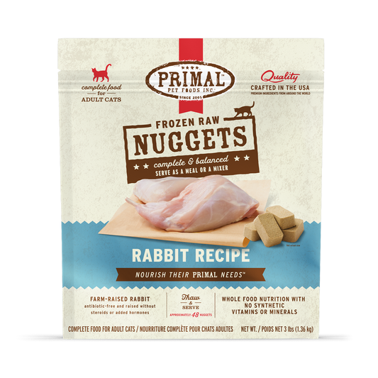 Primal Rabbit Formula Nuggets Frozen Cat Food