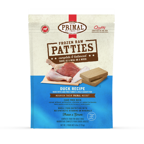 Primal Duck Formula Patties Frozen Dog Food