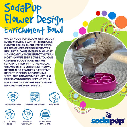 SodaPup Slow Feeder Bowl, Flower