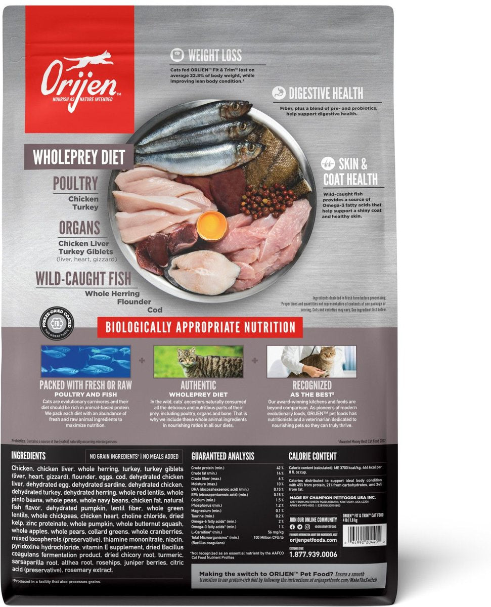 Orijen Cat Grain Free Fit and Trim Dry Food