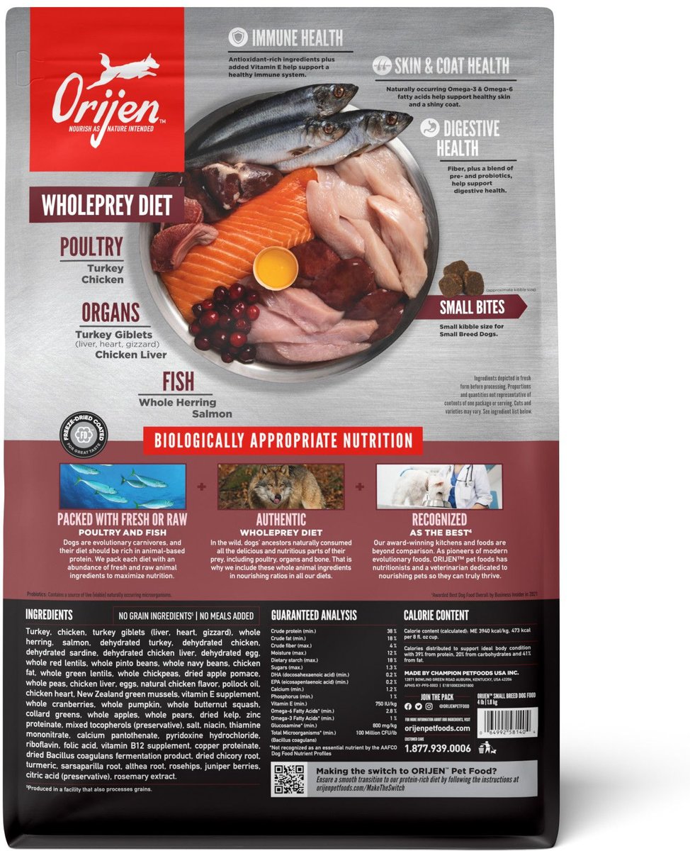 Orijen Dog Grain Free Small Breed Dry Food