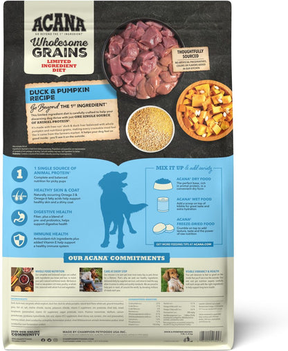 ACANA Singles + Wholesome Grains LID Duck & Pumpkin Dry Dog Food