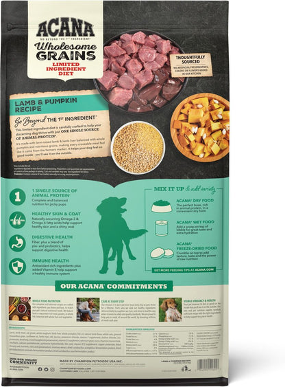 ACANA Singles + Wholesome Grains LID Lamb & Pumpkin Dry Dog Food