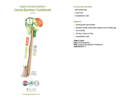 Pure and Natural Pet Bamboo Toothbrush, Large
