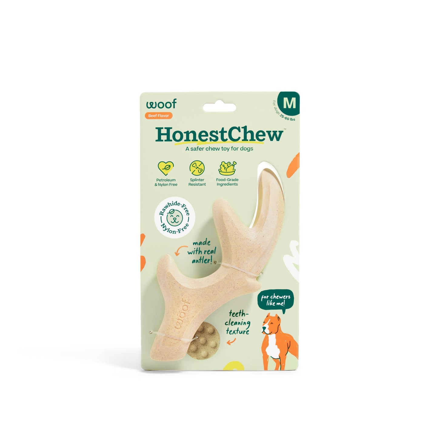 Woof HonestChew Antler Hard Density All-Natural Food Grade Dog Chew Toy