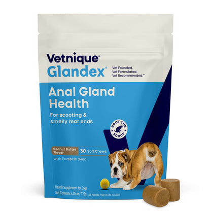 Glandex Anal Gland Support Soft Chews Peanut Butter 30ct