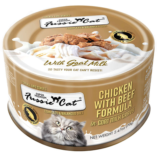 Fussie Cat Super Premium Puree Chicken with Beef in Goat Milk Canned Food